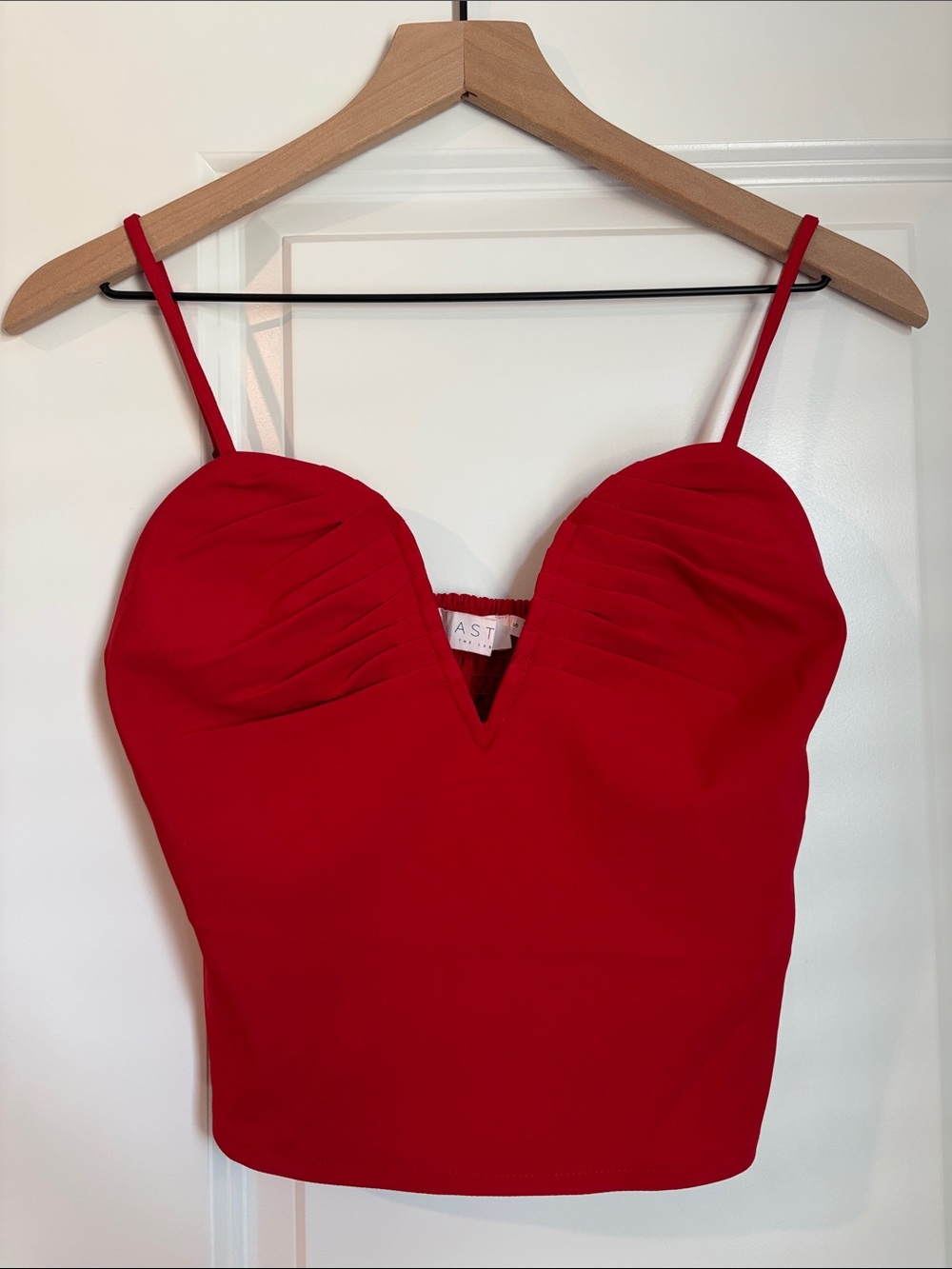 Astr Red Strapless Bustier Top with Sweetheart Neckline